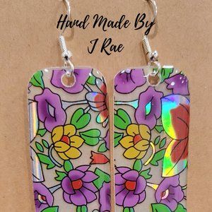 Hand Made By J Rae Floral Earrings.  Style E1059